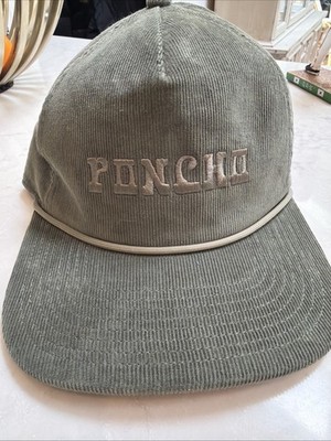 PONCHO Outdoors Corduroy Rope Hat Cap Adjustable Strap Moss Green Super Cozy