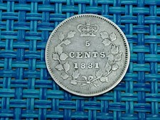 🇨🇦 Canada  5 cents 1881  KM-2  0.925 fine  Silver Coin 022426-14