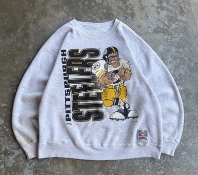 Vintage 90s Nutmeg Pittsburgh Steelers Breakthrough Cartoon Thrashed Crewneck