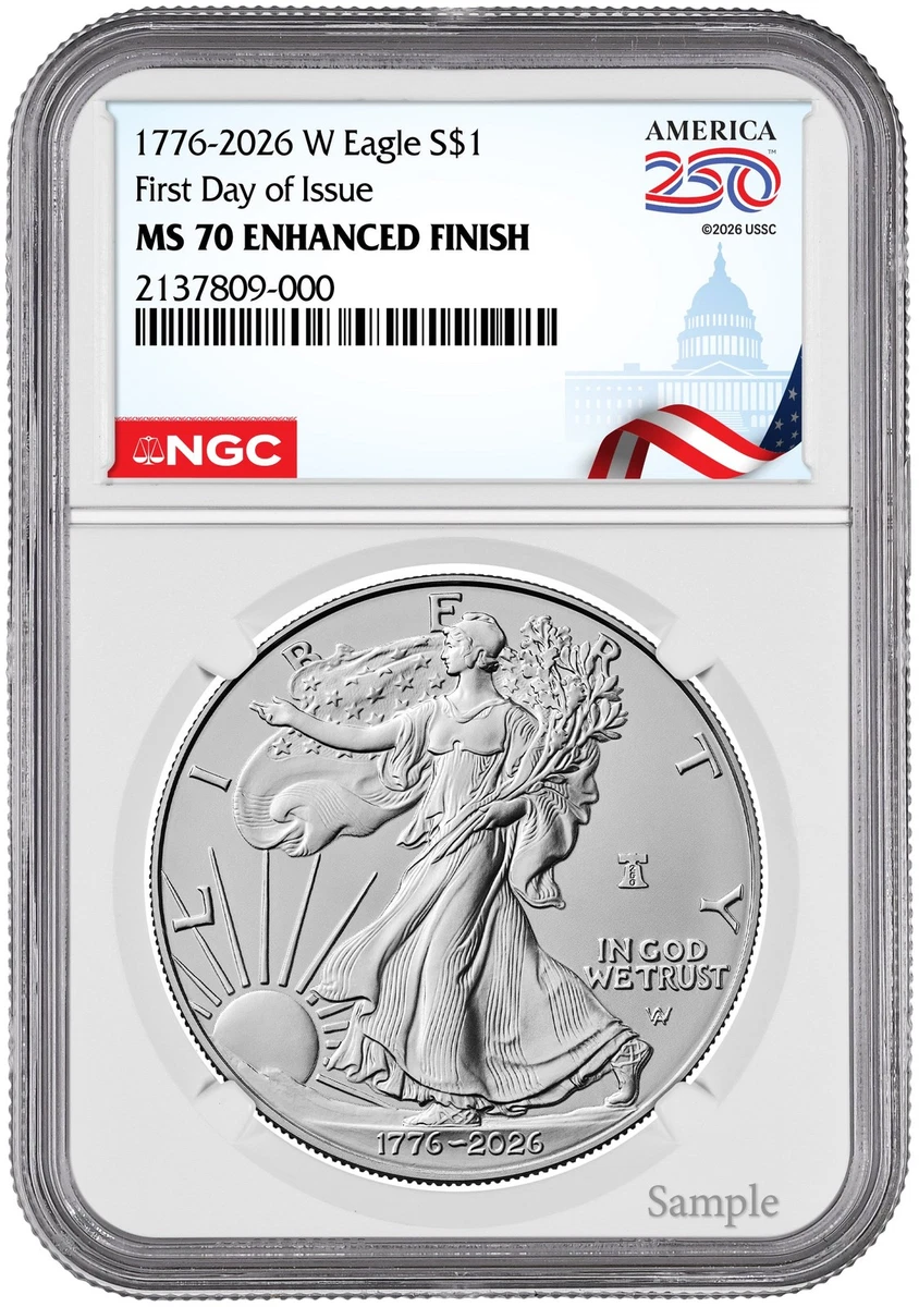 American Eagle NGC Certified MS 70 Silver Bullion Coins for sale