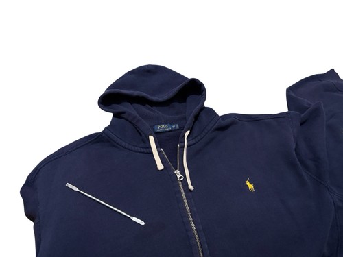 Polo Ralph Lauren Waffle Knit Hoodie Full Zip Navy Blue Men’s Size 3XB - Picture 3 of 6