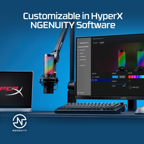 HyperX QuadCast 2 S - USB Microphone (Black) - 第 9/10 張圖片