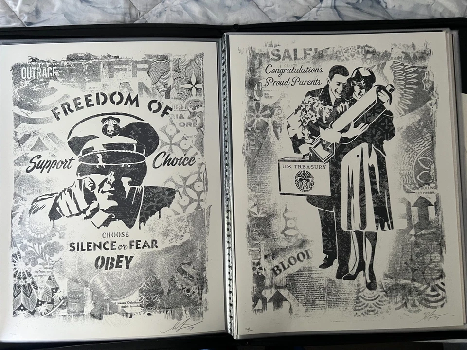SHEPARD FAIREY - SERIE DE PLANTILLAS DAÑADAS - JUEGO COMPLETO DE 8 IMPRESIONES - FIRMADO - OBEDECE GIGANTE Foto 2 de 4