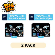 2 Pack Lil DUDE Flushable Wipes Extra Large Fragrance Free 42 Count 6 Pack Wipes