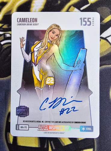 Bo Jackson Battle Arena CAMELEON Cameron Cam Brink Debut Auto BFA-175 Steel