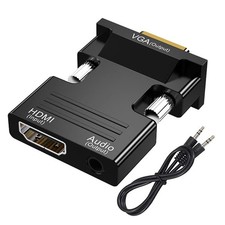HDMI to VGA Adapter, 1080P High Resolution, Gold Plated Connector, Compatible...