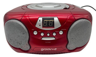 Groov e GV PS713 RD Portable Red Boombox CD Player AM/FM Radio D19 O848
