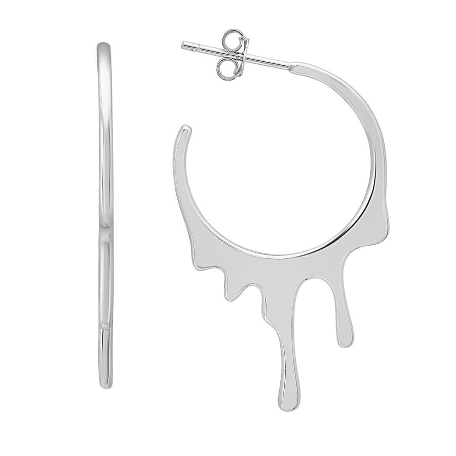 Kylie Harper Sterling Silver Melting Gold Statement Hoop Earrings