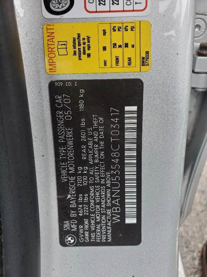 Used Alternator fits: 2008 Bmw 528I 3.0L 180 amp w/o active suspension Grade A - Imagem 3 de 4