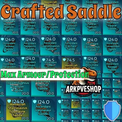 ASA PVE  ARK Survival Ascended Crafted Saddles Max Armour, Protection