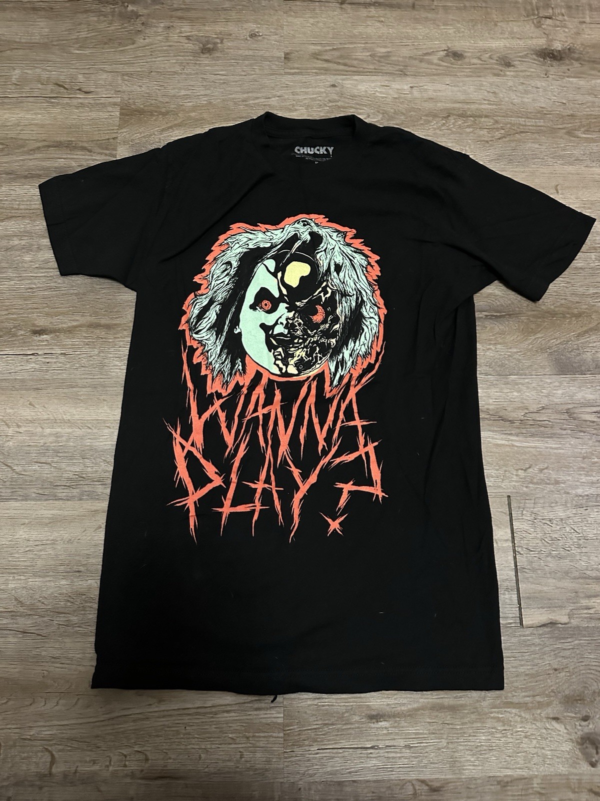 Seed Of Chucky Childs Play Movie Black Graphic Wanna Play? T-Shirt Size M