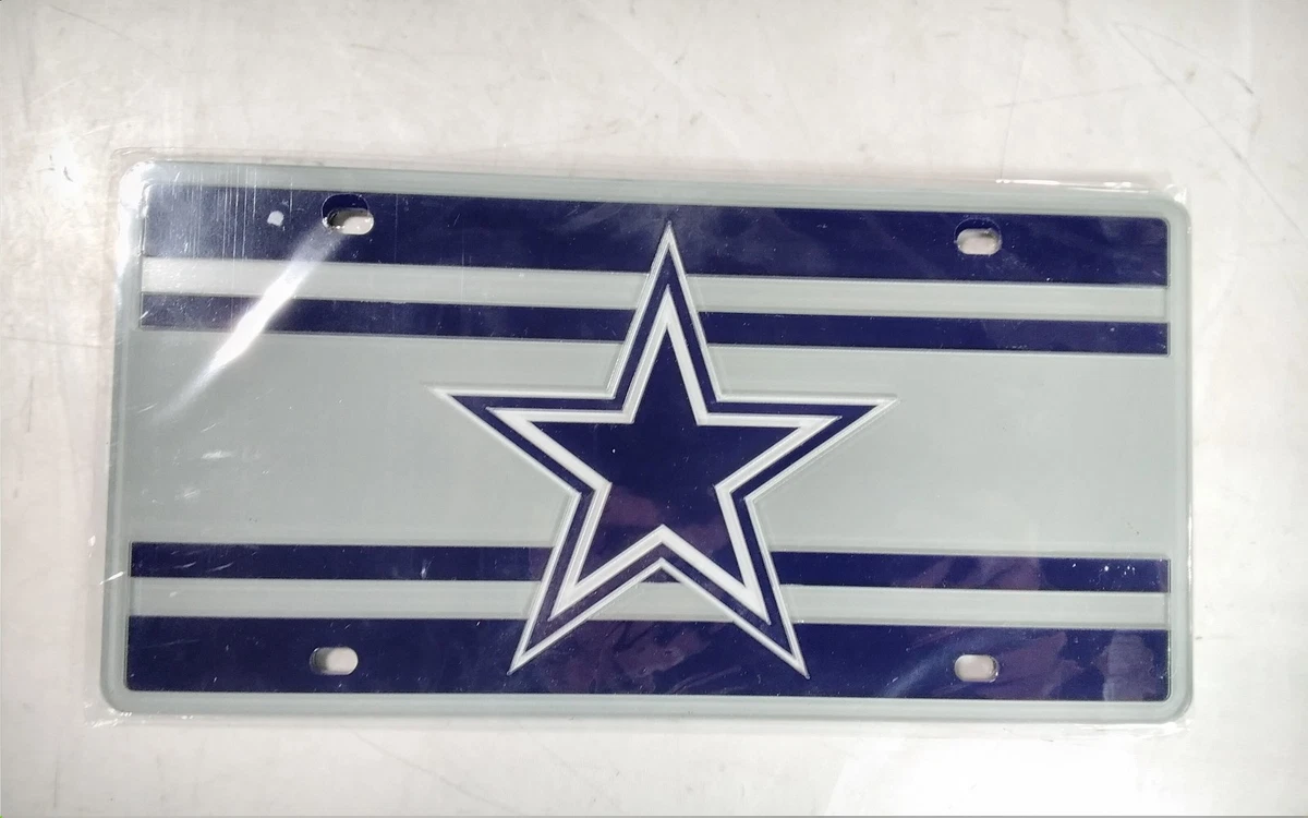Dallas Cowboys Chrome Metal License Plate Frame – 6x12 Inches – Official Tag Cover
