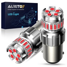 2X AUXITO 1156 7506 P21W BA15S Red Reverse Light Backup DRL Tail LED Bulbs