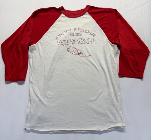 Ziggy South Division Girls Volleyball Shirt Womens Medium White Red 3/4 Sleeve