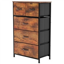 Modern Chorley Fabric 'UKFR' Chest of Drawers Dresser Storage, Rustic Brown