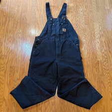Carhartt Overalls Mens 42x30 x28 Insulated Duck Bib Brown Double Knee R27DKB