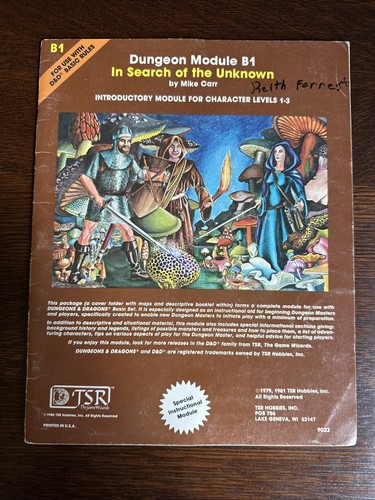 D&D, AD&D Adventure Modules — Lot Of 5 — B1, B2, C1, C2, I3 — Condition A/G