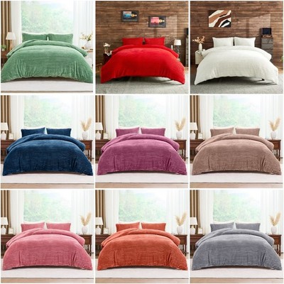 Osum Teddy Fleece Bettbezug Set Ultra Weich Warm Bettwäsche Quilt Cover