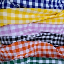 Farmhouse Gingham Check Fabric 60" Wide 1" Polyester Checks by the Yard
