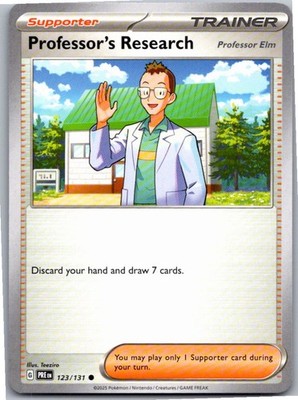 Professor's Research [Professor Elm] 123/131 Prismatic Evolutions Pokemon NM