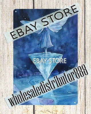 Fairy Crystal Pillar Sign Plaque Blue Sky Magic enchanted woodland art