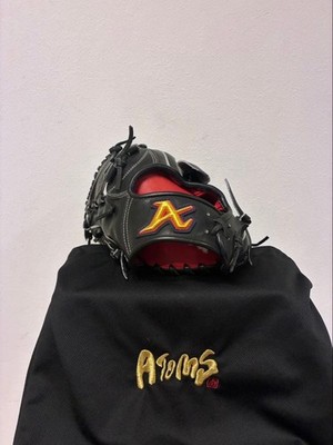 ATOMS Hardball Glove Black Red Orange Infield or Pitcher