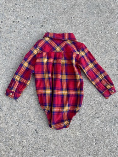 Completo tuta in velluto a coste ragazzo Tahari set autunno camicia in flanella a quadri taglia 24 mesi - Foto 6 di 12