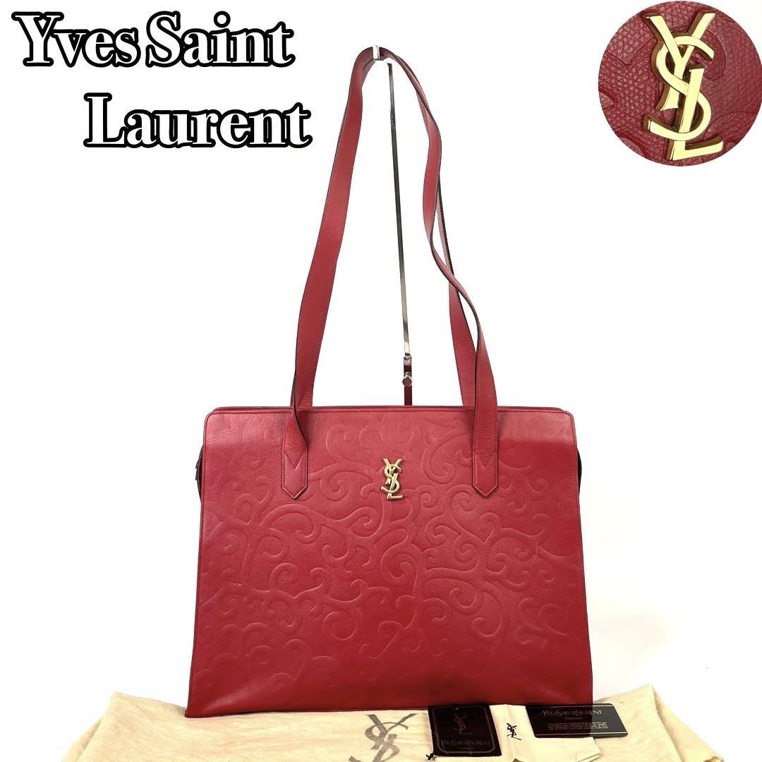 Borsa a tracolla Yves Saint Laurent in pelle rossa cucita autentica