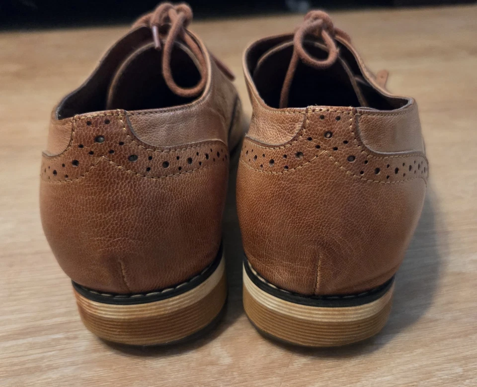 Vero Cuoio Zapatos Italianos De Colección Cuero Talla EU 41 US 8 Hombres Marrón Mocasín Atado Foto 4 de 4