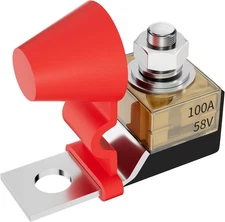 MRBF Terminal Fuse Block 100A 58V DC Battery Terminal Fuse Kit with 5/16" Stud M