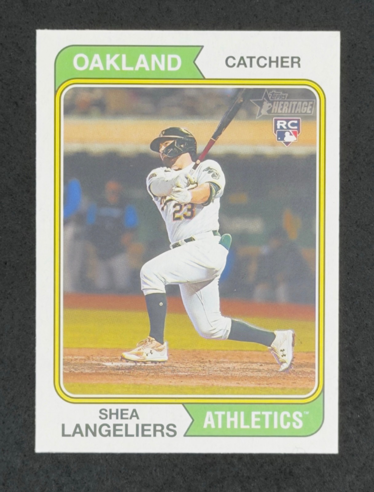 Shea Langeliers RC #190 2023 Topps Heritage Oakland Athletics Rookie Card