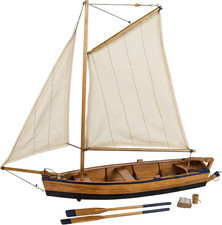 SAILINGSTORY Wooden Fishing Boat Model Rowboa...