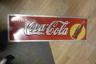 Vintage Coca Cola Tin Sign Yellow Dot Embossed