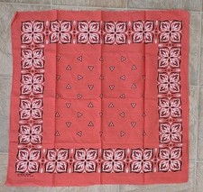 Vintage Burnt Orange Fast Color All Cotton Bandana RN 14193 Western 23" x 22"