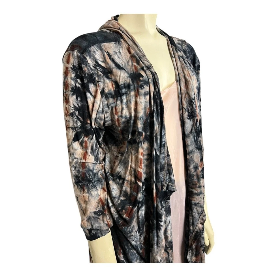 Coin 1804 Tie Dye Cárdigan Chaqueta Sudadera con Capucha Festival Boho Indie Elástico 1X XL Foto 3 de 4