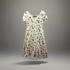 Vtg Y2K 90s All That Jazz Floral Maxi Dress Size M Beige Cream USA Made 43” SEE