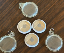 USED Apple AirTag A2187-1st Generation 3 Pack with BONUS: clear "skins"