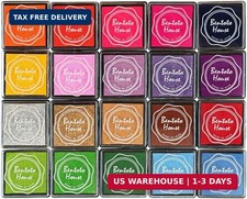 Dizdkizd Finger Craft Ink Pads, 20 Colors Craft Ink Pads for Rubber Stamps, Pape