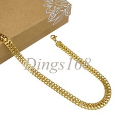 18K Yellow Gold Filled Tarnish-Resist 14" 2" 6mm wide Cuban Curb Chain Necklace