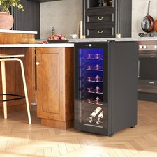 Quiet Freestanding Wine Fridge, 20 Bottle Under Counter Wine Cooler Fridge