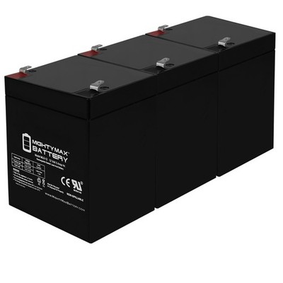 Mighty Max 12V 5AH SLA Battery Replacement for Razor E100 Glow - 3 Pack