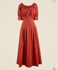 J.Crew Cinched-waist shirtdress red milk maid preppy 90s old money sz 6