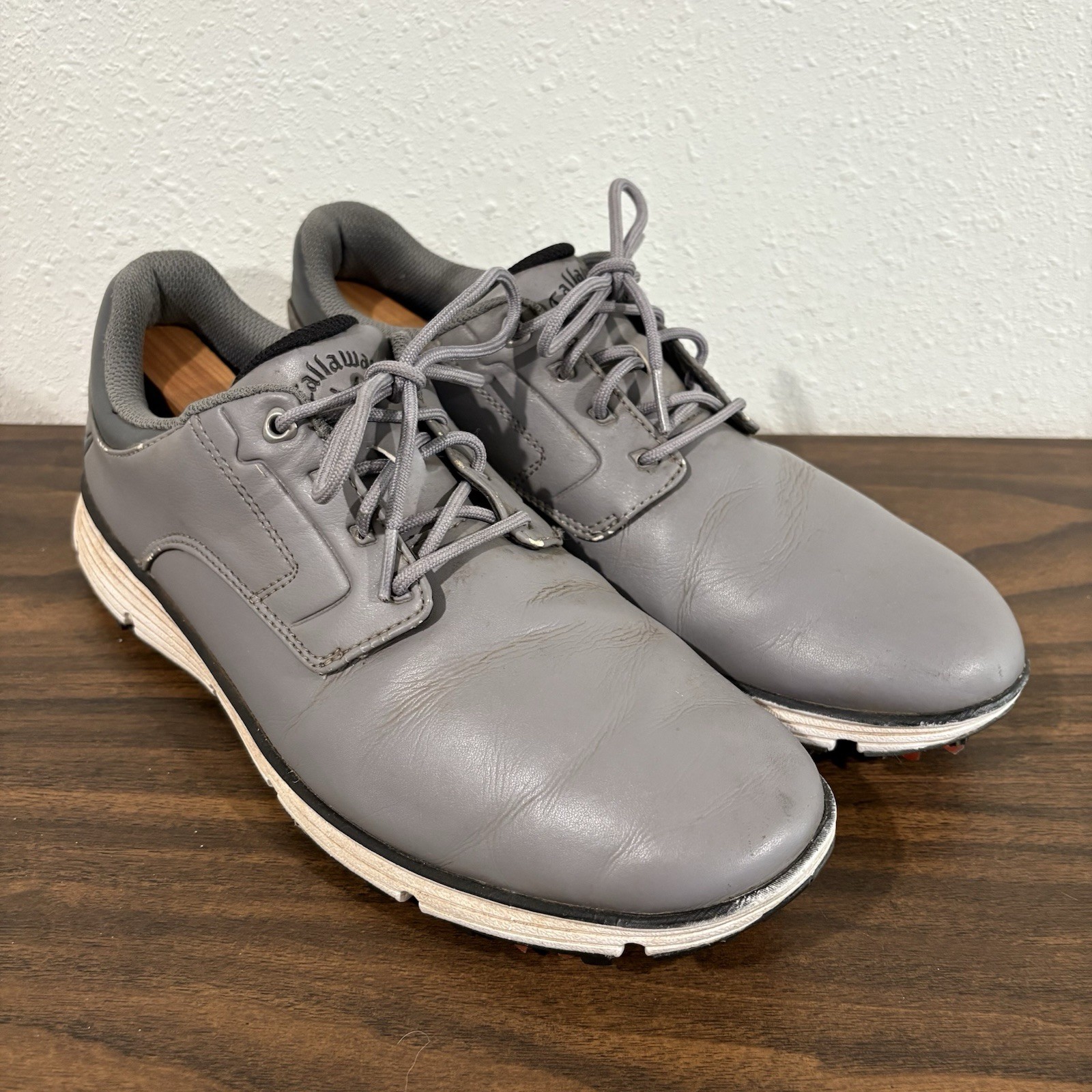 Gray White Lace Up La Jolla Size 10.5 Leather