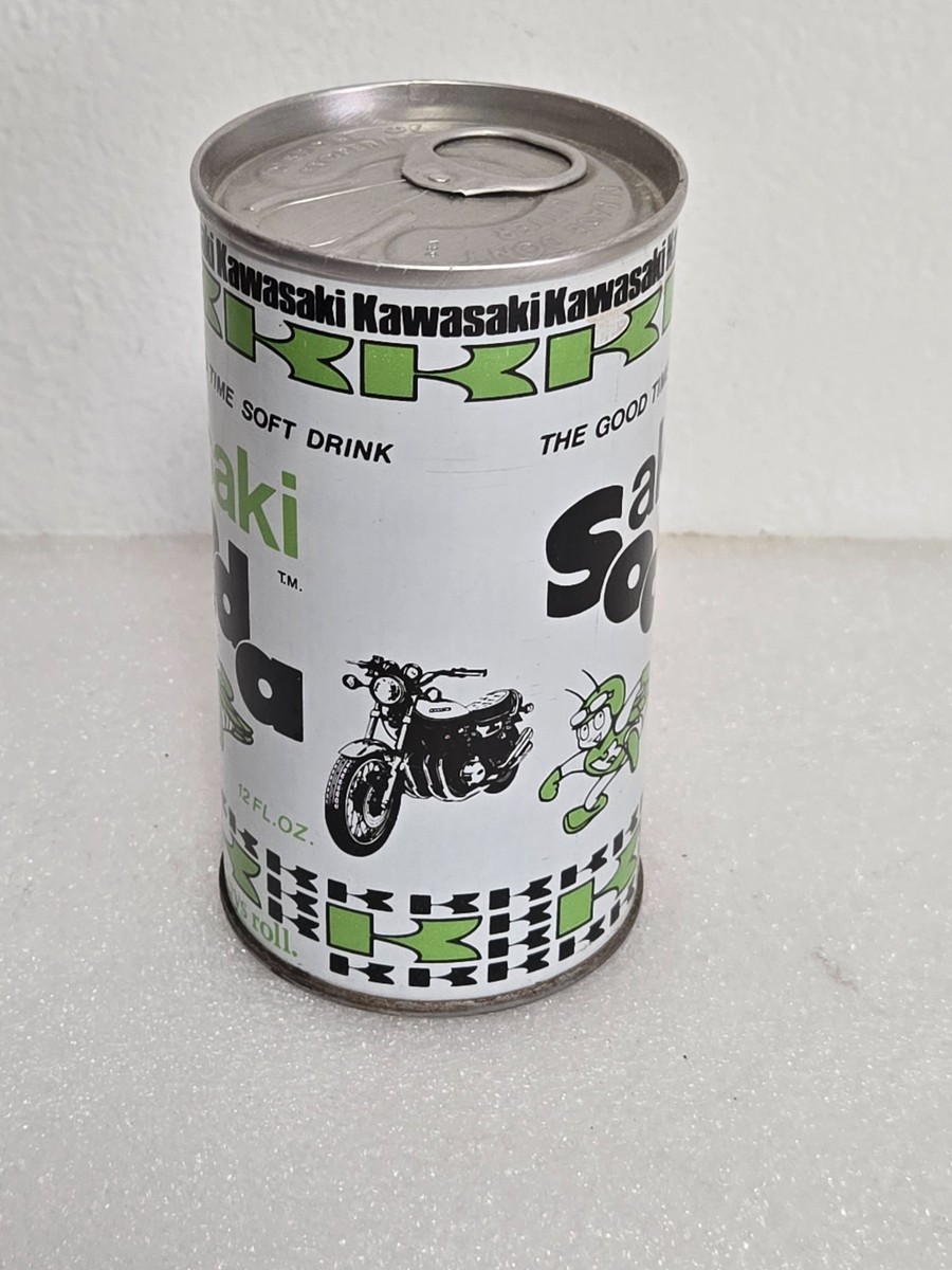 Vintage Kawasaki Motorcycles Saki Soda Good Time Soda Pop Can Rare