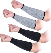 2 Pairs Forearm Protector Sleeve Cut Resistant Level 5 Protection,10" Long Arm S
