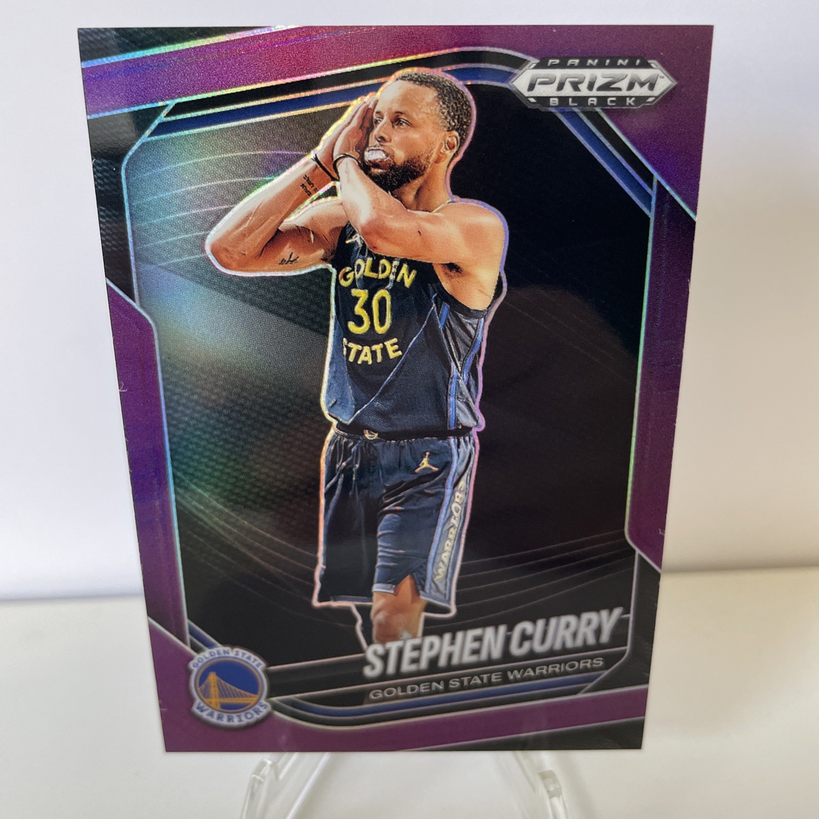 2024-25 Panini Prizm Black Stephen Curry Purple Prizm 21/99 #7- NIGHT-NIGHT