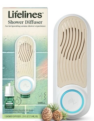 AROMA DIFFUSER Shower Spa with Lifelines ClickWick Essential Oil Blend