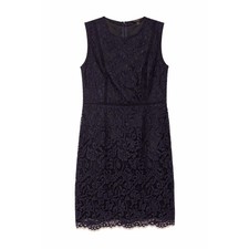 Banana Republic Womens Navy Blue Floral Lace Sleeveless Sheath Dress 10 Lined