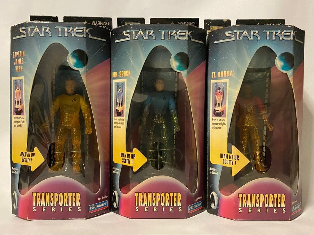 Star Trek 3 figuras Playmate Spock Capitán Kirk Uhura