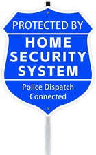 9" X 28" Shield Shape Home Security Signs for Yard with Stake and Accessories, P